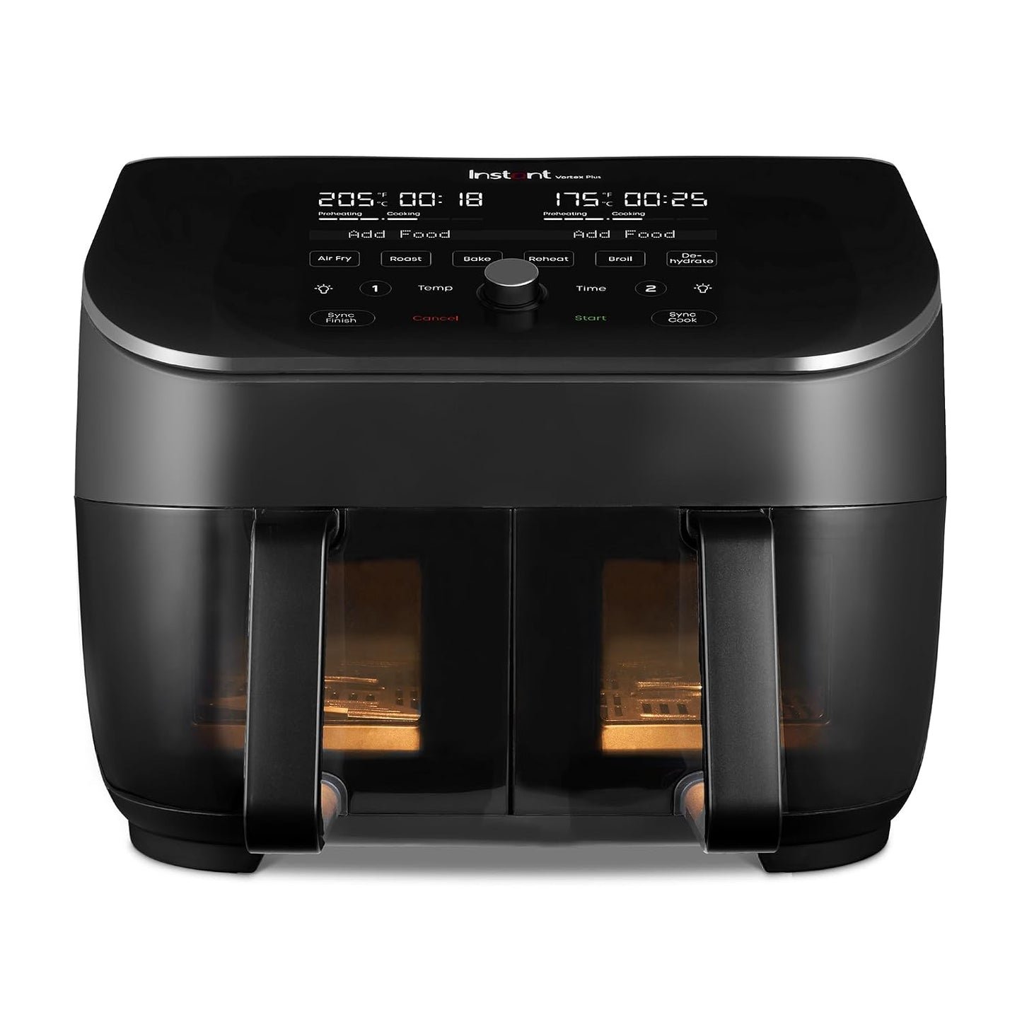 Dual Basket Air Fryer 7.6L 1700W 8 Functions Black