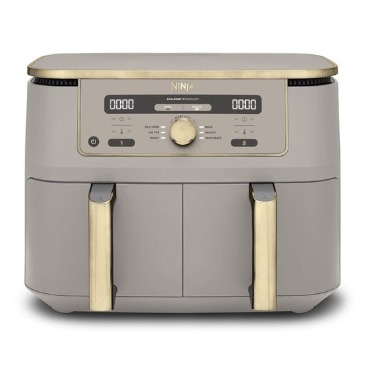 Dual Zone Digital Air Fryer 9.5L 6-in-1 Stone Gold