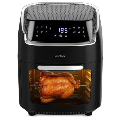 Digital Air Fryer Oven 12L 1800W 8 Presets Rotisserie Black
