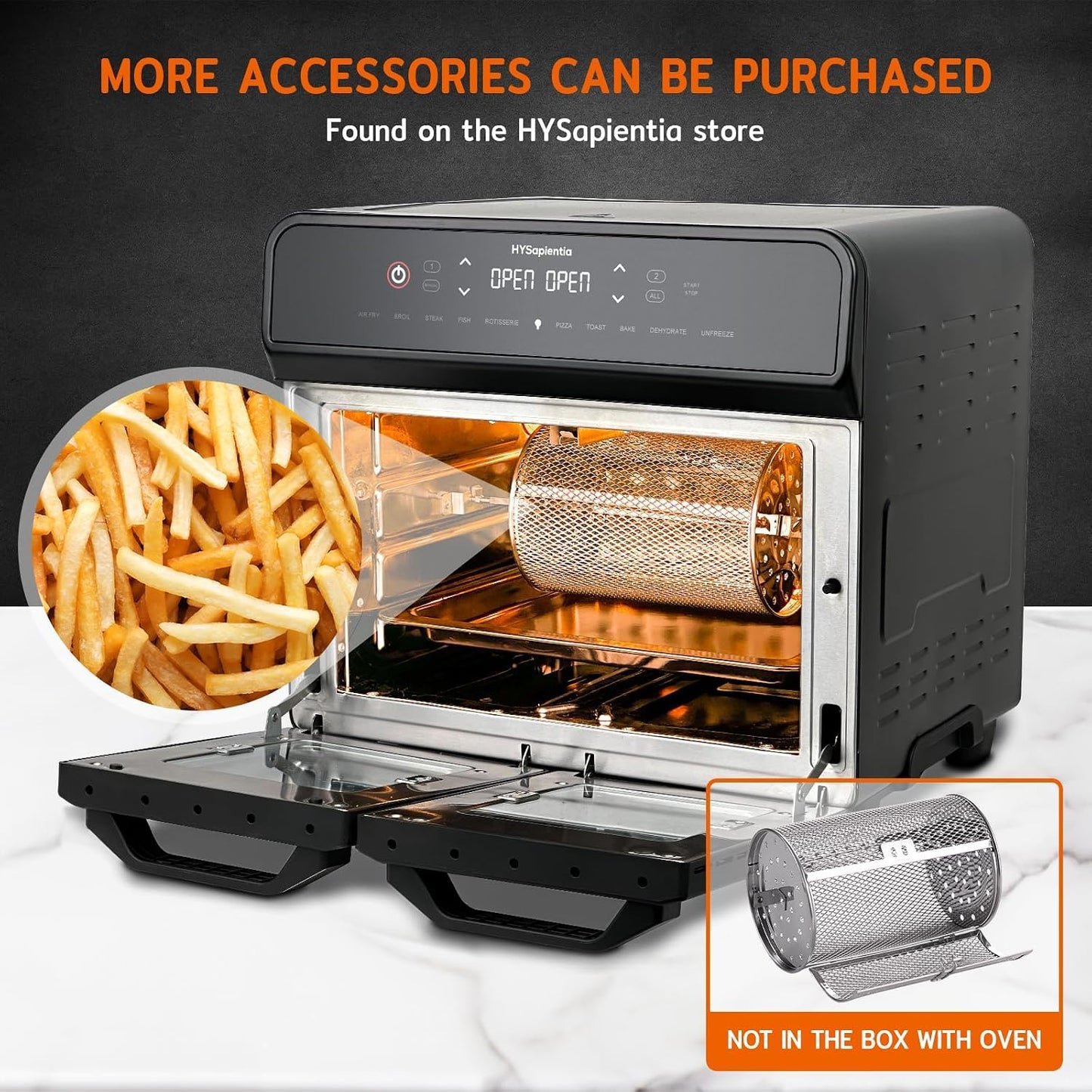 Dual Zone Air Fryer Oven 22L 2400W 10-in-1 Digital Touch Stainless Steel